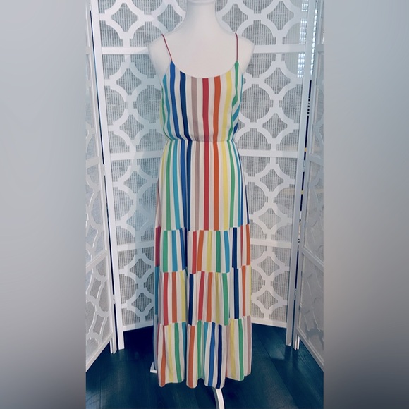 Alice + Olivia Colorful Striped Maxi Dress 2 XS Sleeveless Long Designer Janan - Picture 13 of 15